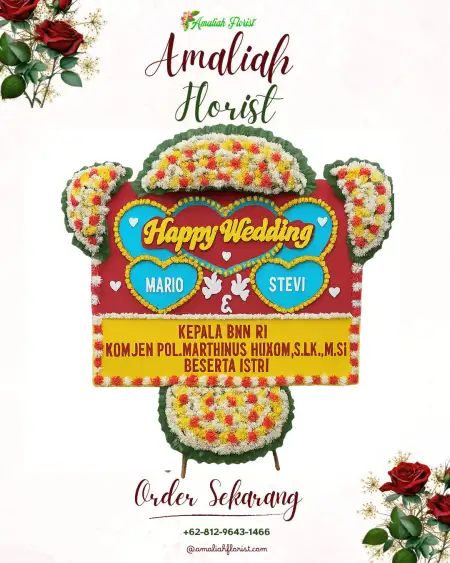 Papan Bunga Pernikahan Selomanik